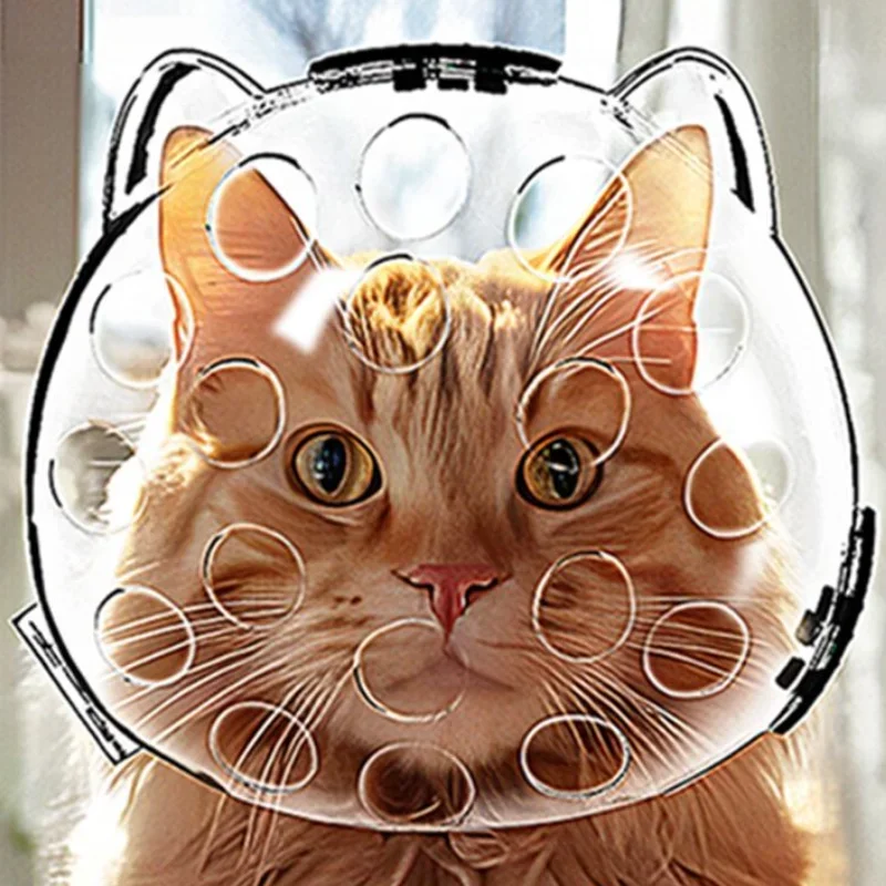 Cubierta transparente portátil para cabeza de gato, bolsa de transporte de seguridad transpirable para viajes, evita mordeduras y arañazos, productos para mascotas