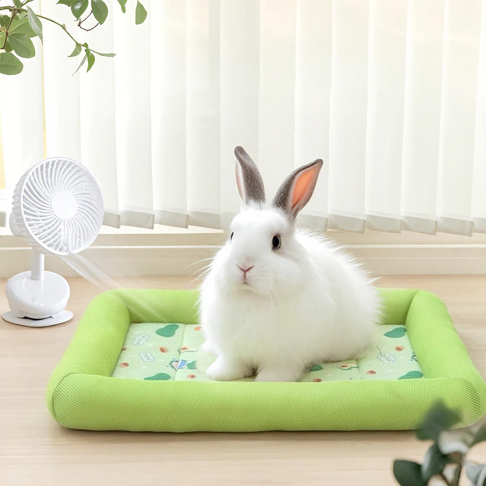 Almohadilla refrescante para mascotas, nido cuadrado antideslizante transpirable para perros, gatos pequeños, estampado de perros, almohadilla de cama cómoda y refrescante para verano, 1 ud.