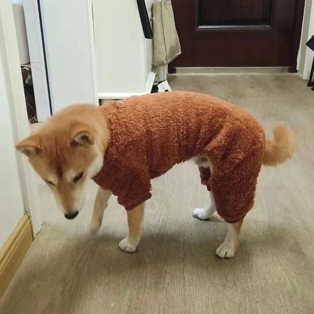 Mono cálido de lana para mascotas con hebilla, monos clásicos para cachorros y perros pequeños y medianos, peleles para mascotas Shiba Inu Sheepdog - imagen 5
