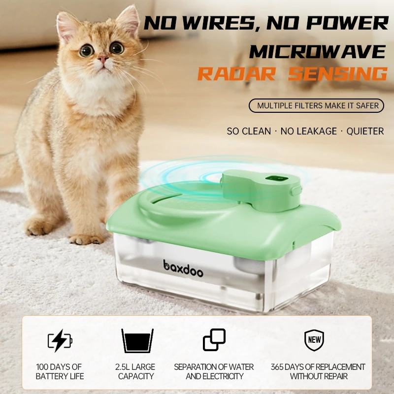 Dispensador de fuente de agua para gatos, agua móvil, desenchufado, alimentador de agua automático, bebedero para perros y mascotas, alimentador para mascotas, fuente para gatos