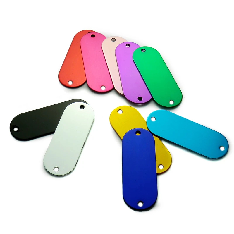 Venta al por mayor 20 piezas etiqueta de perro para Collar nombre encanto etiqueta de identificación ovalada personalizada de aluminio Pet Dog Pet Tag personalizado grabado perros gato etiquetas de identificación - imagen 5