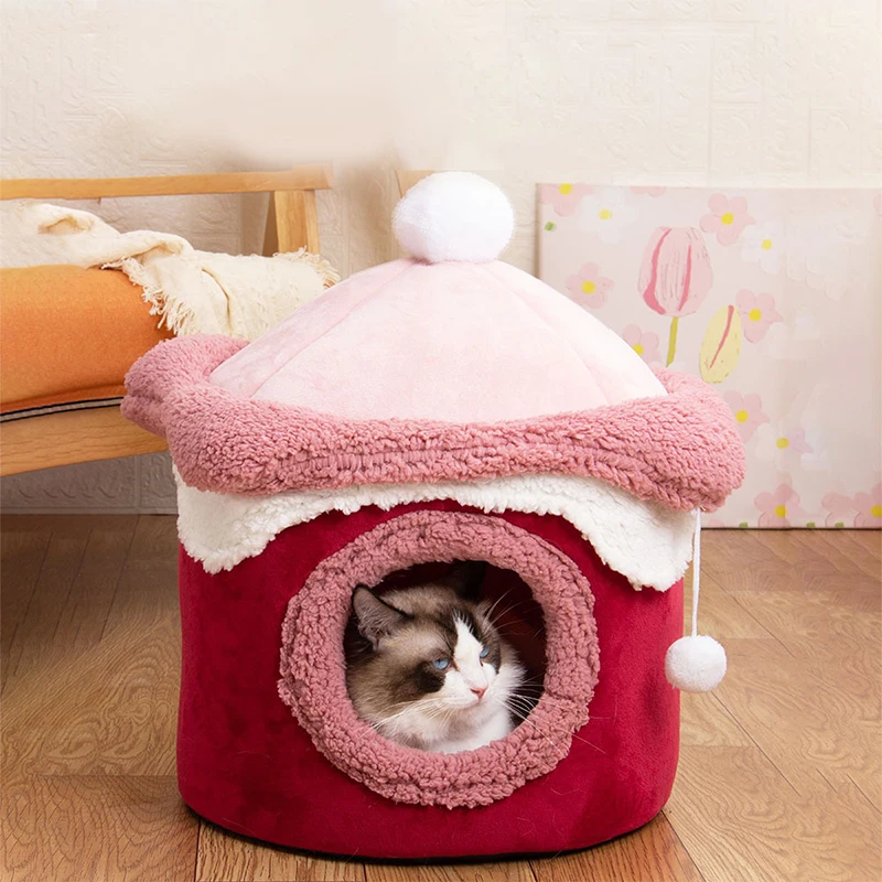 Booteely-tienda para mascotas, cama cueva para gatos, perros pequeños, helado autocalentable, tienda para gatos, cabaña cómoda para dormir - imagen 2