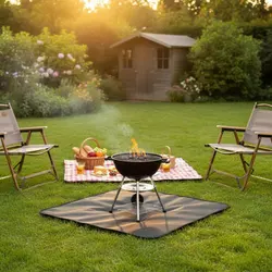 Alfombrilla de silicona ignífuga reutilizable para chimenea y barbacoa