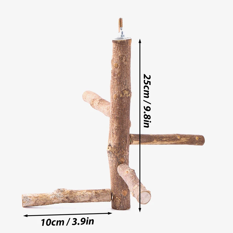 Soporte de madera aleatorio para ramas de pájaros, perchas para mascotas, periquito, periquito, juguete colgante, jaula para pájaros, loro, soporte de escritorio de madera, plataforma de perchas - imagen 4