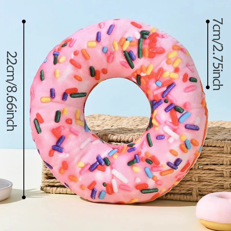 Donut interactivo para perro, juguete chirriante para mascota, suministros para fiesta de cumpleaños, 1 unidad - imagen 3
