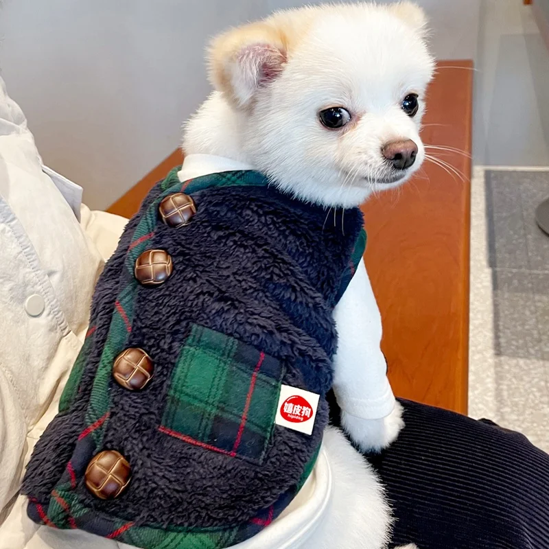 Chaqueta para perros a la moda, chaleco, ropa de invierno para perros, disfraz cálido y suave para cachorros, chaqueta bonita para gatos, abrigo de Navidad para mascotas, ropa para Chihuahua - imagen 4