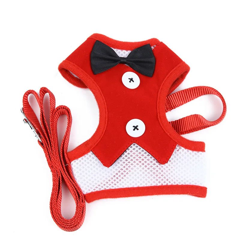 Chaleco con correa de plomo ajustable para cachorros, arnés para gatos y perros pequeños y medianos, traje transpirable para cachorros - imagen 5