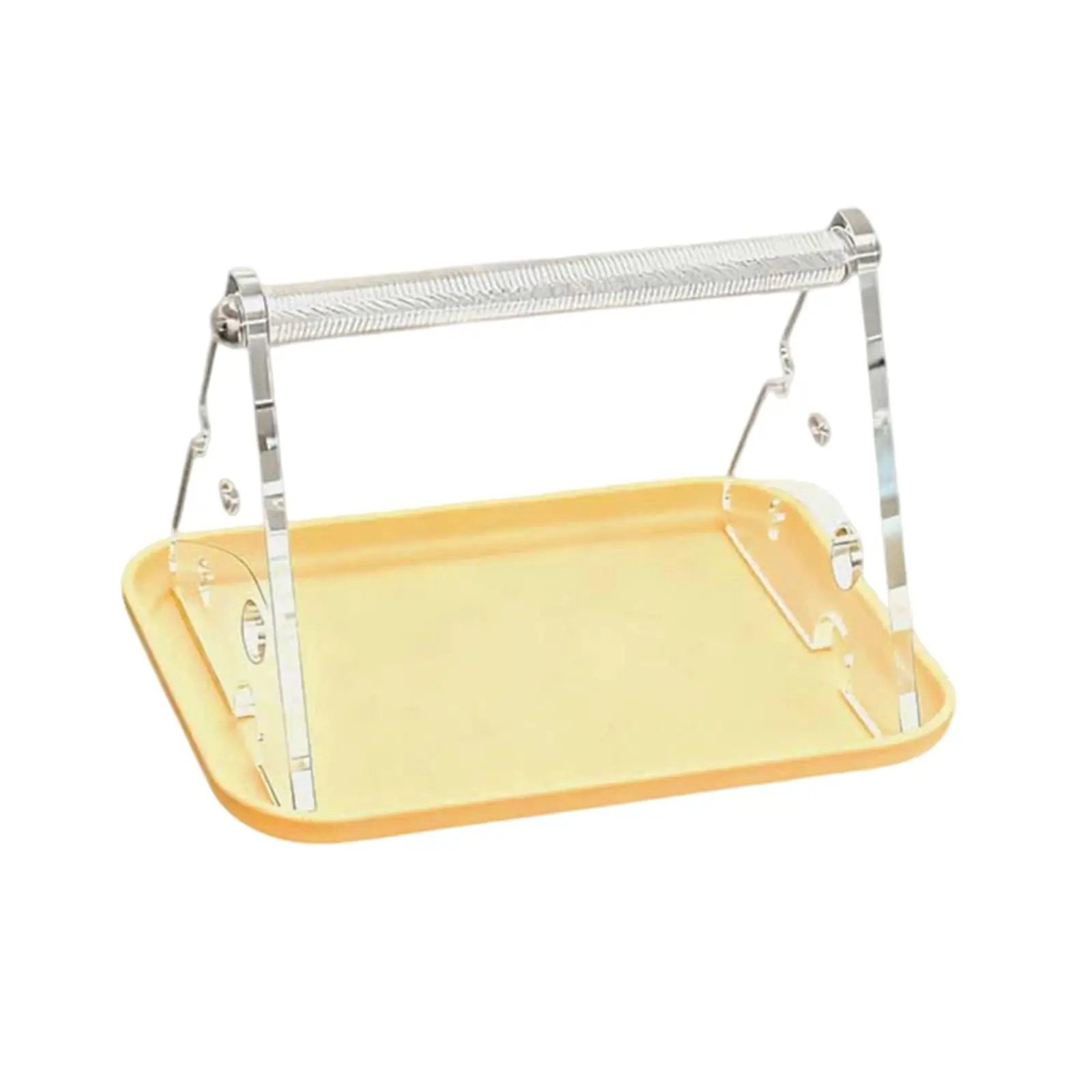 Tabletop Bird Perch Textured Metal Pole Bird Training Stand Grind Perch with Drop Tray for Small Medium Birds Cockatoo Lovebird