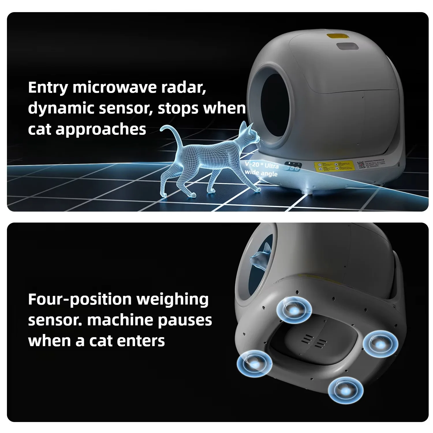 Caja de arena autolimpiable para gatos cerrada con app y gran espacio - imagen 4