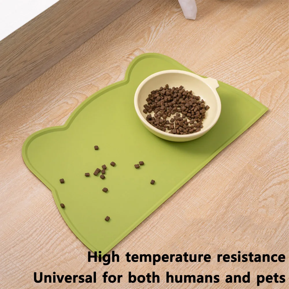 Estera de alimentación para mascotas para perros y gatos, varios colores, silicona, impermeable, lavable, tazón de comida para gatos, mantel individual para perros y gatos con borde elevado - imagen 2