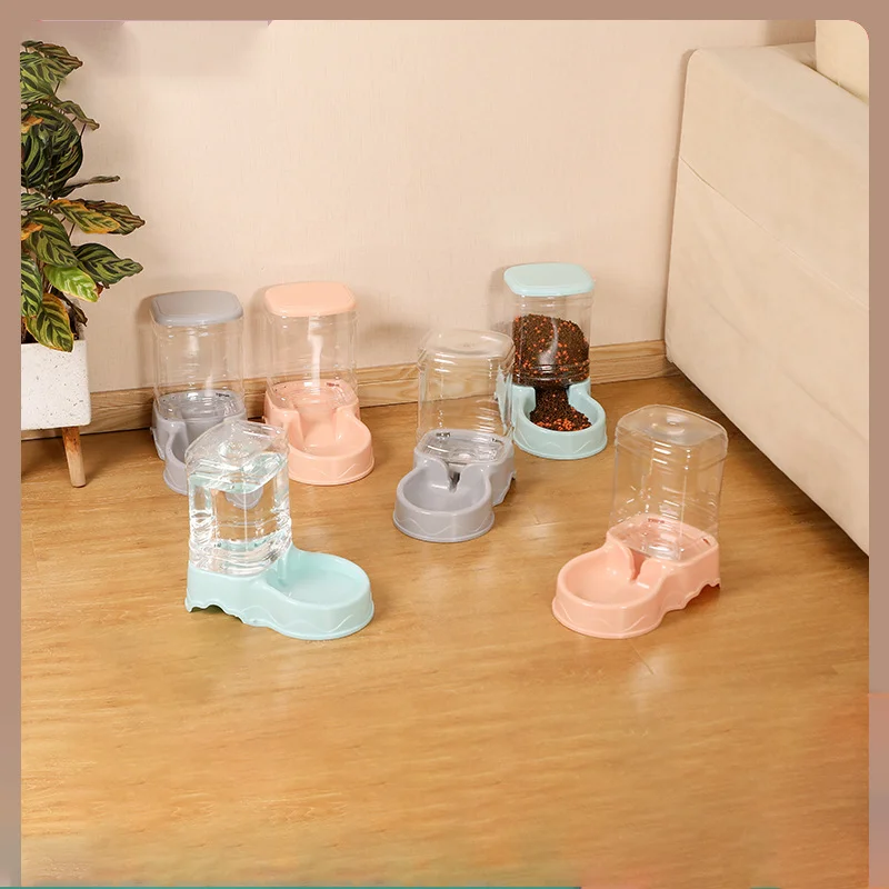 Alimentador automático para mascotas y gatos, cuenco para beber, gran capacidad, para perros, 3,8 L, combinación de cubo de almacenamiento de granos, proveedor - imagen 3