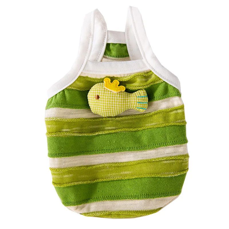 Camisola a rayas para primavera/verano para mascotas, camisola fina de dos pies, ropa transpirable para gatos y mascotas, chaleco refrescante para perros y cachorros - imagen 5