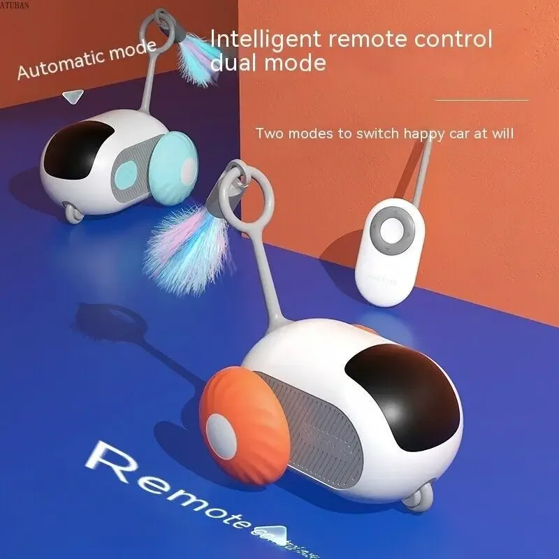 ATUBAN-coche rodante con control remoto para gatos, juguete inteligente para gatos, recargable, para interiores, perros pequeños y gatitos - imagen 2
