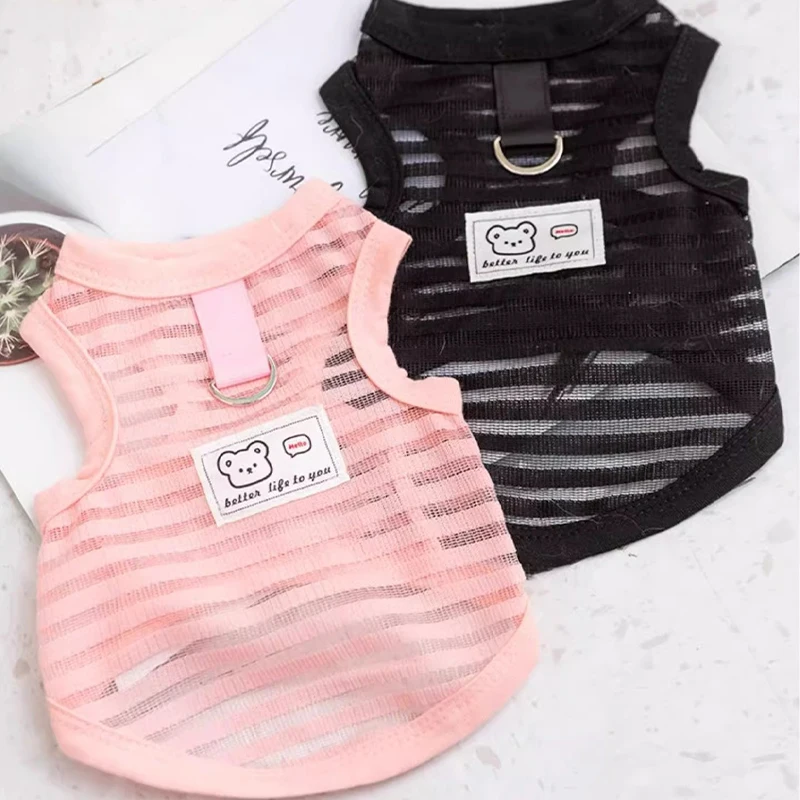Chaleco de malla transpirable para perros, ropa de verano para perros, camiseta fina refrescante, disfraz de Chihuahua Bichon, ropa para gatos, camisa para cachorros para niñas, nueva