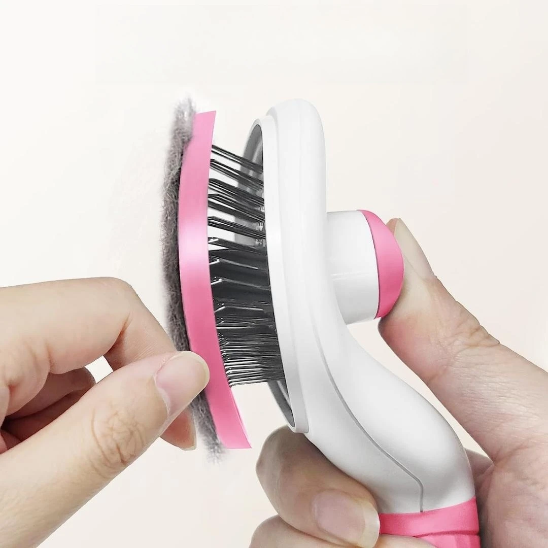 Removedor de pelo de mascotas, cepillo de pelo de autolimpieza, peine de gato de acero inoxidable, cepillo rebanador para quitar pelos de perro, peine para mascotas - imagen 3