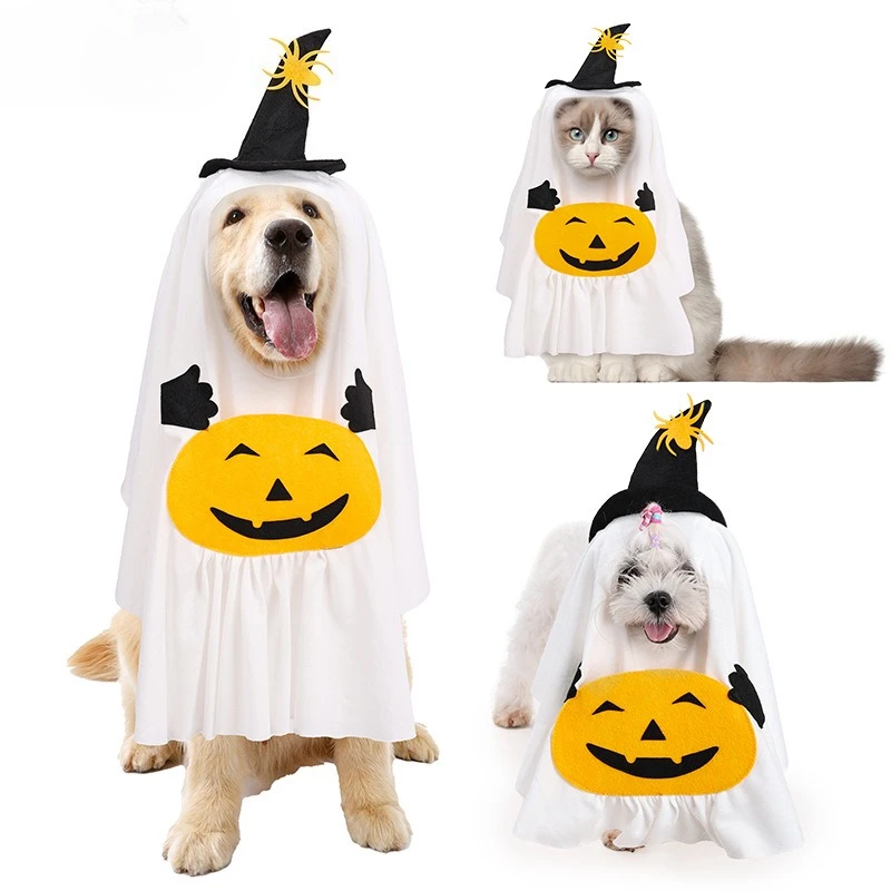 Conjunto de ropa divertida para perros, capa de calabaza creativa, traje de transformación de personalidad para mascotas, abrigo para perros de Halloween, ropa para cachorros, perros pequeños
