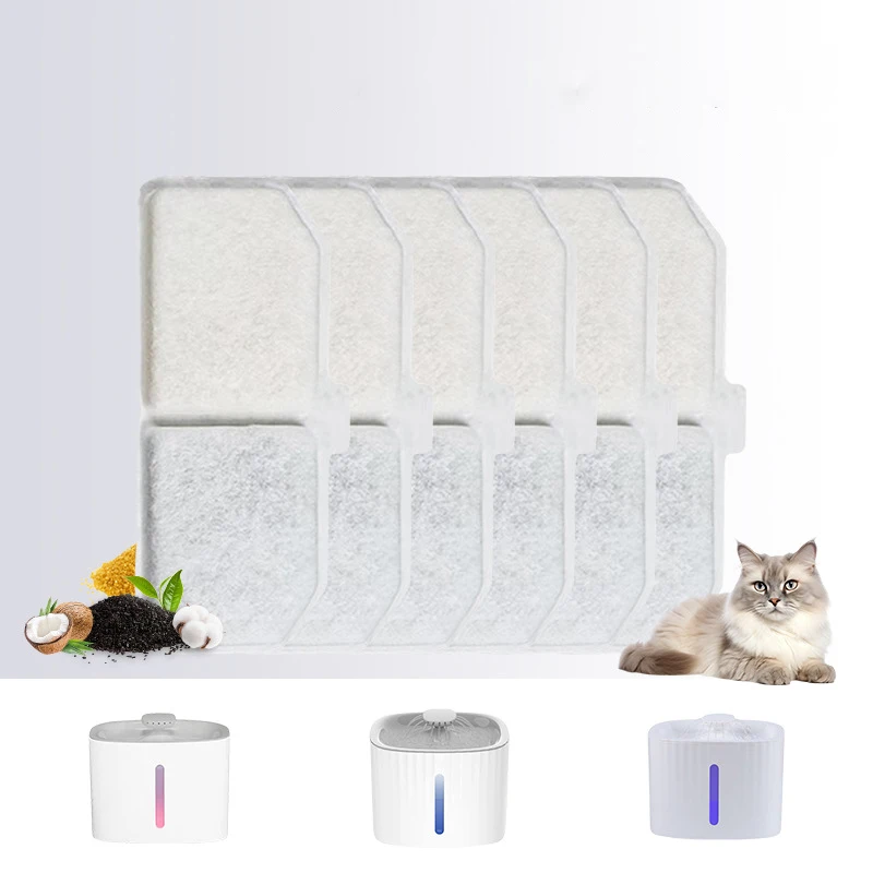Filtros de fuente de agua para gatos, dispensador de agua para gatos, filtros de repuesto de carbón activado, accesorios para gatos, 6 uds. - imagen 2