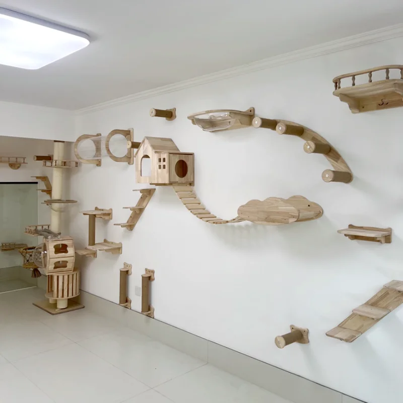 Muebles de pared, estante de escalada, escalones montados en la pared, escalera con cuerda de Sisal, garras de molienda para rascar, escalera de escalada para gatos - imagen 2