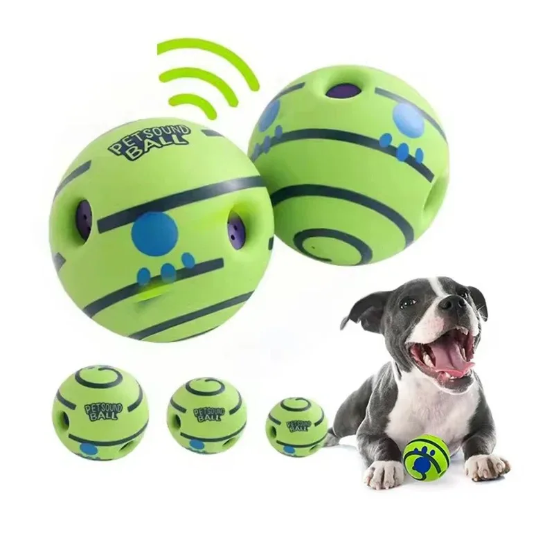 Juguete para perros Wobble Wag Giggle Ball Obtenga la atención del perro Juguete Divertidos sonidos Giggle cuando se enrolan o sacude las mascotas lo mejor como se ve en la televisión