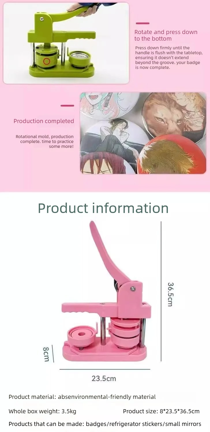 Botones de hojalata pequeños personalizados con el kit