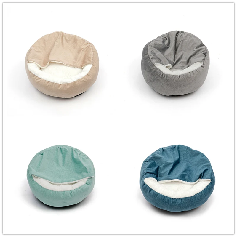 Cama ortopédica para perros con manta con capucha, cálida, impermeable, resistente a la suciedad, casa para cachorros y gatos, lavable a máquina - imagen 2