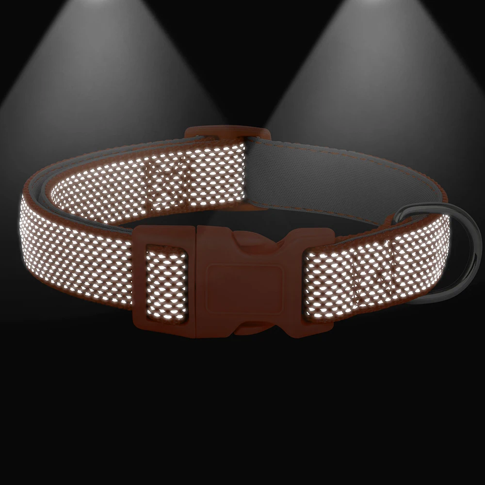 Collar de nailon reflectante para perros, collares ajustables para perros, collares duraderos para cachorros, Pug, Bulldog, para perros pequeños, medianos y grandes - imagen 4