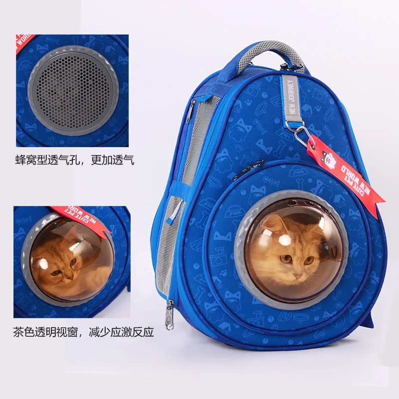Bolsas para gatos, bolsa portátil para salir, cápsula espacial transparente, mochila para gatos de doble hombro, bolsa de aguacate, bolsas para perros de gran capacidad - imagen 4