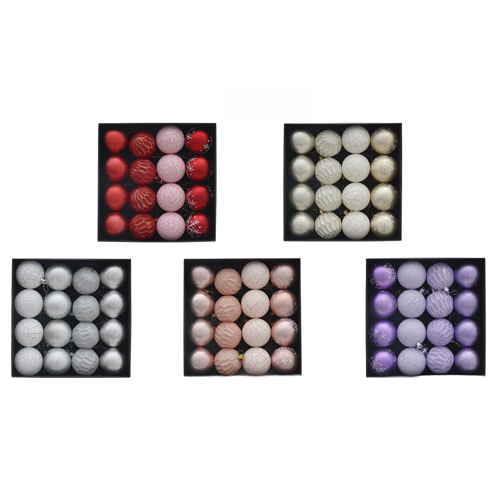 16Pcs Christmas Ball Ornaments Shatterproof Party Supplies DIY Baubles Hanging Balls Christmas Ornaments for Indoor Celebration