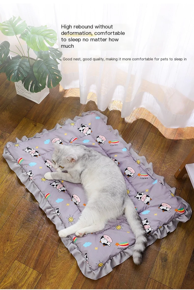 Alfombra de doble cara para mascotas, cama corta de felpa para dormir, gatos, perros pequeños, bonita manta para mascotas, cojín cálido para cachorros y gatitos, sofá cama - imagen 2