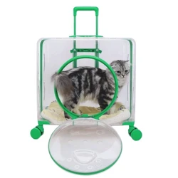 Transportín con ruedas para gatos y perros en viaje transpirable