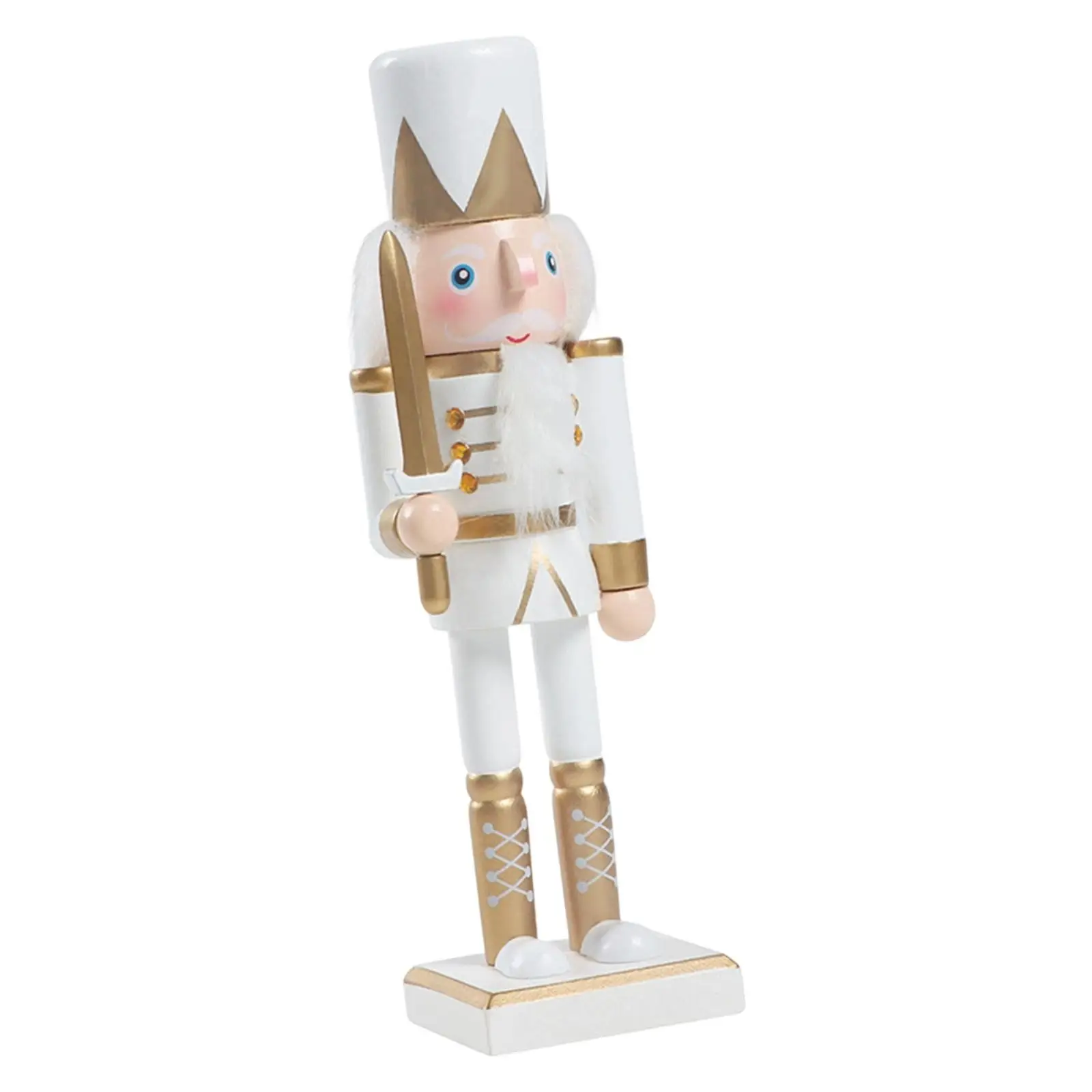 Adorno de estatuilla de Cascanueces, decoración navideña tradicional independiente para mantel, chimenea, oficina festiva - imagen 4