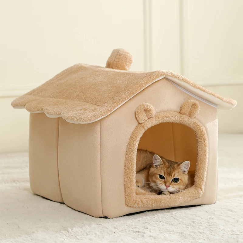 Casa plegable para mascotas, casa lavable extraíble para gatos, cueva para cachorros, sofá, cama para mascotas, casa para perros extra pequeños y gatos pequeños y medianos - imagen 4