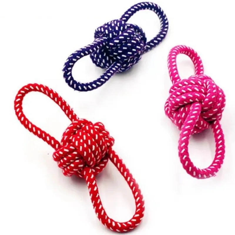 Cuerdas de juguete para perros, pelota resistente a las mordeduras, nudo, limpieza de dientes, juguete para perros, molienda de dientes, entrenamiento de cachorros, productos para mascotas - imagen 3