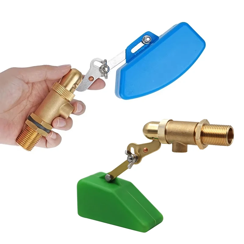 1/2 Uds válvula de flotador de latón brazo ajustable válvula de flotador de llenado automático tanque de agua controlador de nivel automático 1/2 "3/4"