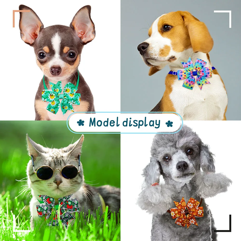 Bulk Dog Bow Tie Summer Bright Bows For Pets Dogs Fashion  Pet Dog Bowties Collar Dog Grooming Accessories For Dogs - imagen 3