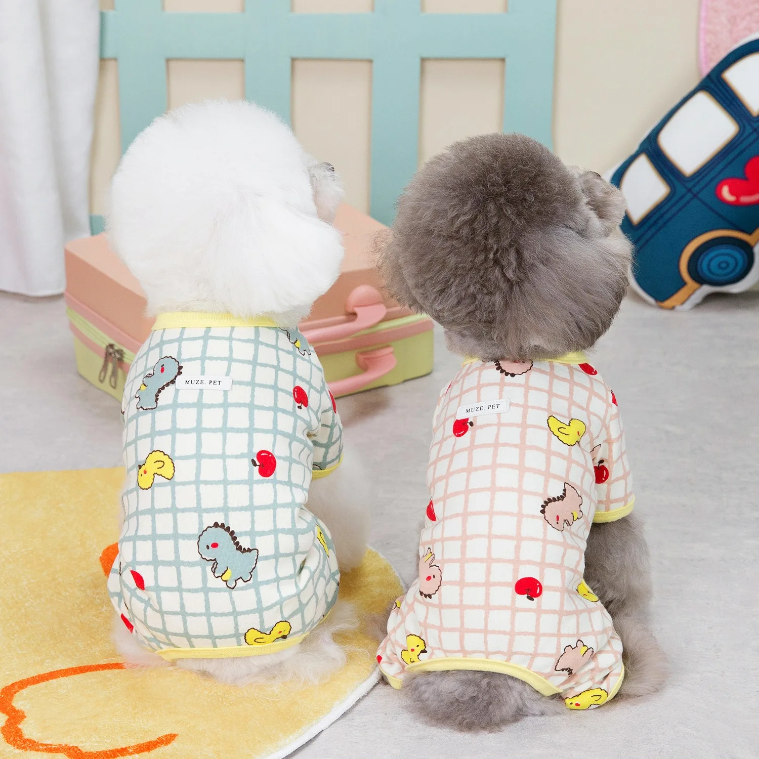 Mono con cuatro patas para mascotas, ropa de dormir para el hogar, suministros para cachorros, dinosaurio, primavera y otoño