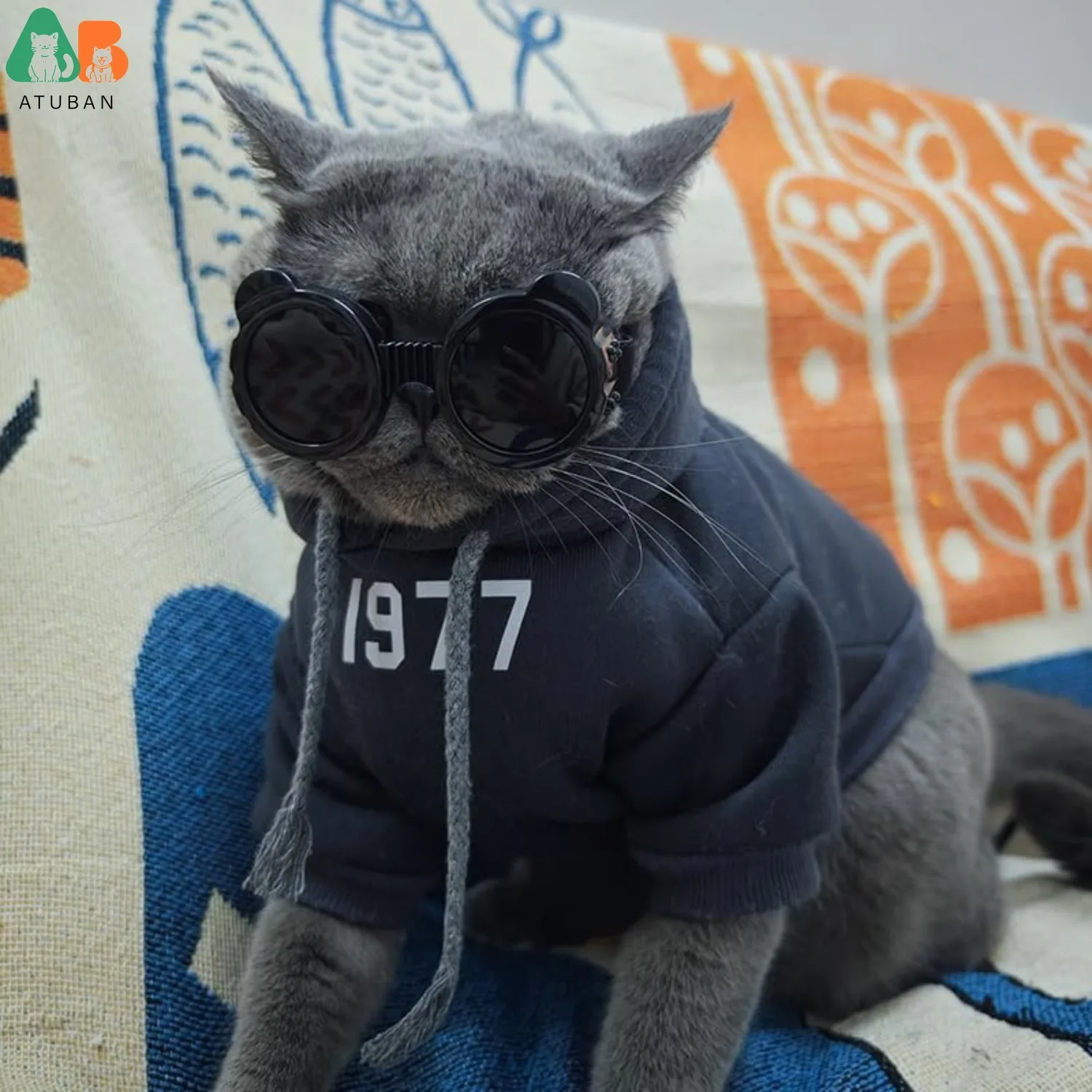 ATUBAN Cat Goggles Panda Shape Dog Goggles Small Breed UV Protection Windproof Dog Eye Protection, Adjustable Straps,Breathable - imagen 2