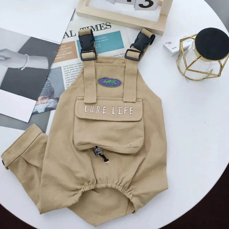 Monos de invierno para perros, ropa de cuatro patas, ropa para mascotas con letras, monos de moda para perros, trajes cálidos para mascotas, disfraz para perros - imagen 2