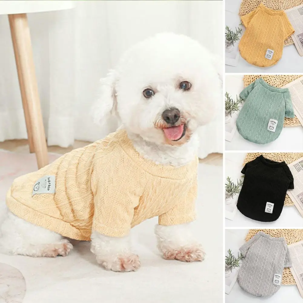 Jersey elegante para mascotas, suave, mantiene el calor, sudadera de Color sólido para perros, disfraz de dos patas - imagen 4