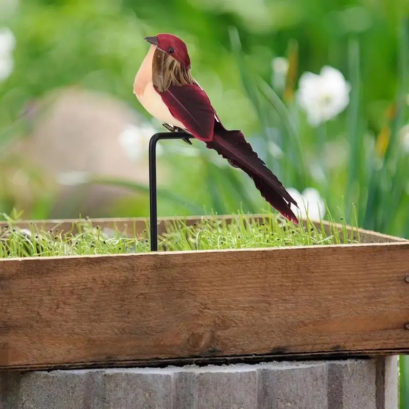 Clip de pájaros artificiales en plumas, adornos artesanales de árbol, decoración de pájaros de espuma, Navidad, boda - imagen 5