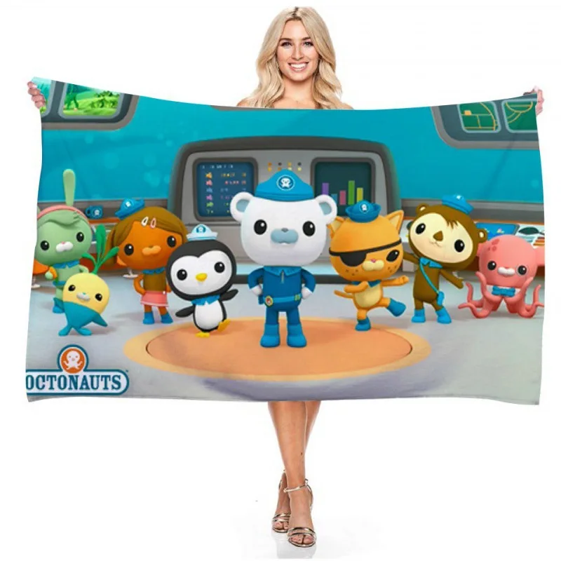Toalla de playa de Anime Octonauts para niñas, toallas de verano Kawaii de dibujos animados, Toalla de baño, toallas de baño, toalla de viaje, regalo de secado rápido para niños