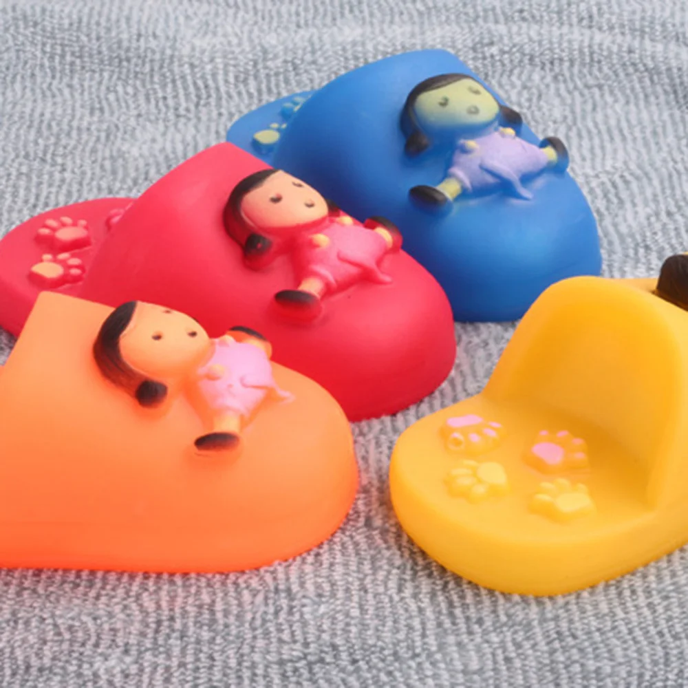 Juguete de zapatilla de goma chirriante para mascotas, juguete para masticar perros para limpieza de dientes, entrenamiento Molar, juguete interactivo para masticar cachorros, - imagen 2