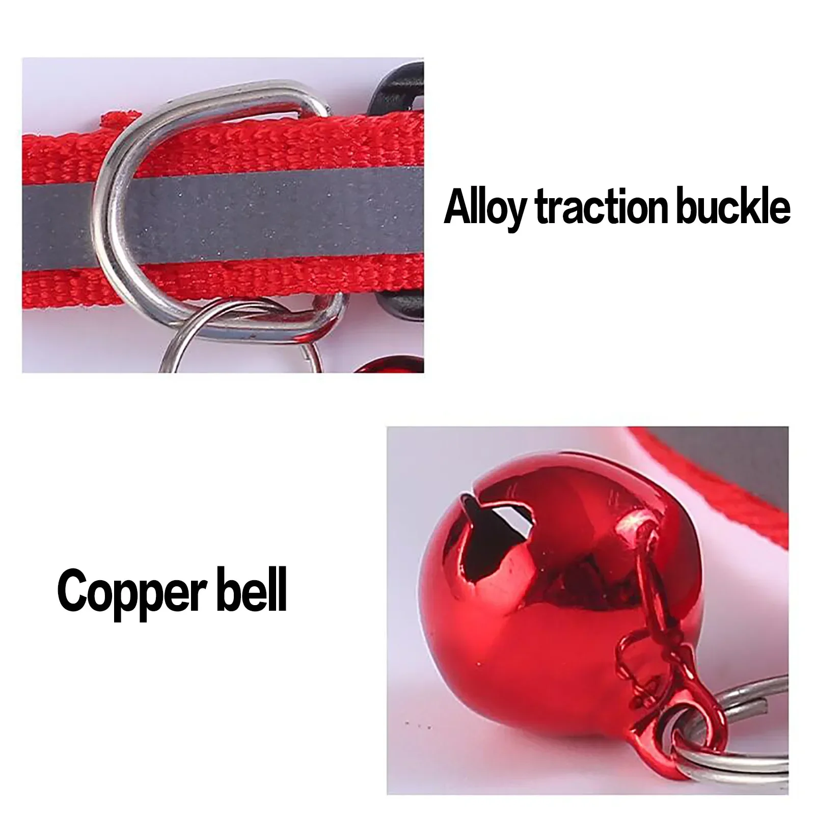 Collares de campanas para gatos, Collar seguro de nailon ajustable para gatitos, Collar reflectante para perros con collares de campana para mascotas, suministros para cachorros y mascotas - imagen 5