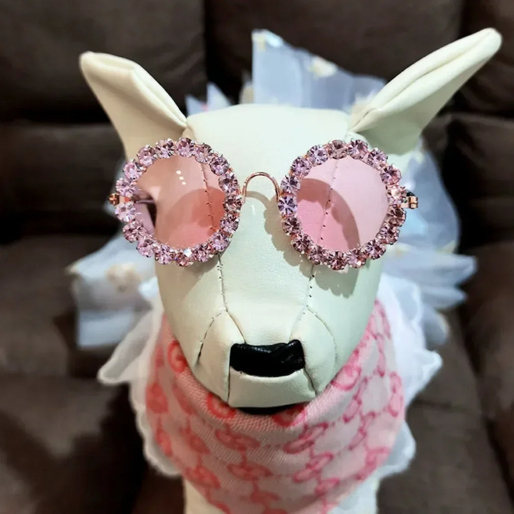 Gafas para perros y mascotas, gafas de sol con diamantes de imitación, decoración para fotografía de gatos, accesorios para gafas de sol de moda, productos para mascotas, gafas de sol para cachorros - imagen 2
