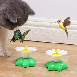 Juguete eléctrico de mariposa para gato, juguete giratorio volador automático, colibrí, entrenamiento de inteligencia, divertidos juguetes para mascotas, Color aleatorio