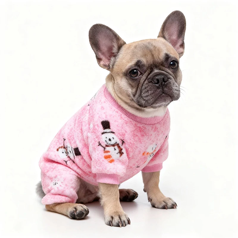 Trajes navideños para perros y mascotas, disfraz con estampado de figuras de Festival para cachorros pequeños y medianos, ropa de una pieza para gatos de otoño e invierno - imagen 4
