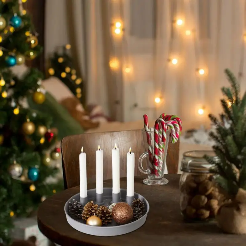 Candelabro cónico, soporte para centros de mesa, placa de vela de Metal, soporte para velas de palo - imagen 4