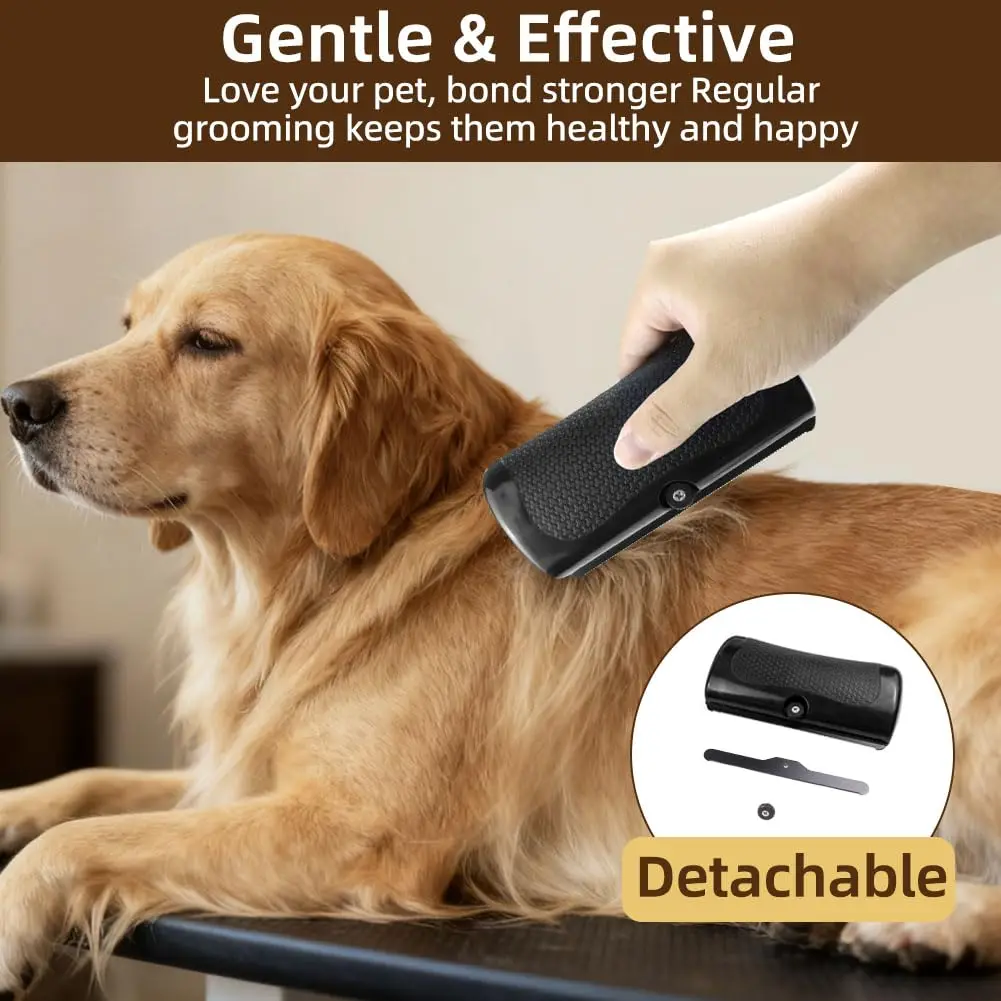 Cepillo quitapelos para gatos y perros – Deslanador antipelusas y cortador de nudos - imagen 5