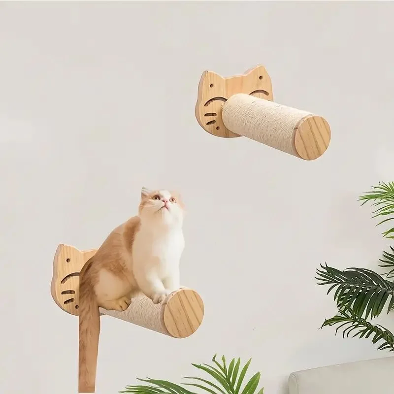 Estante de madera para escalar gatos, estantes para muebles, perchas para gatos, actividad, raspador de árbol para gatos, escaleras, poste rascador, muebles de pared para gatos - imagen 4