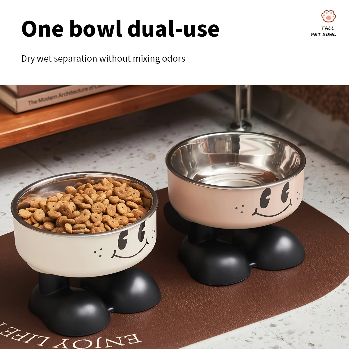 Comedero elevado de acero inoxidable para perros y gatos - imagen 4